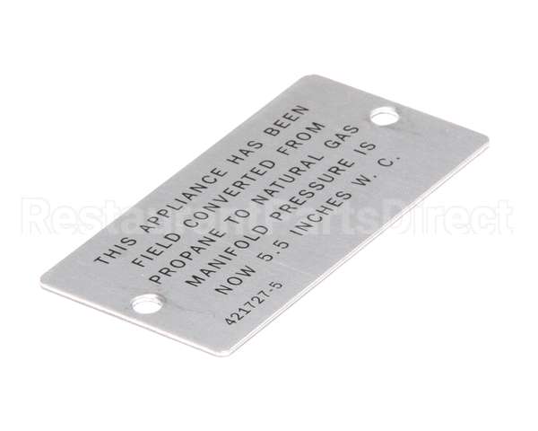 00-421727-00005 Vulcan Hart Plate,Propane To Natural Gas