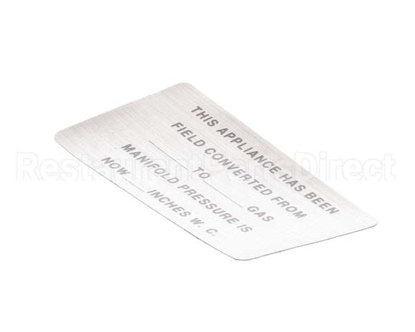 00-421727-00015 Vulcan Hart Label,Conversion (Gas) Blank