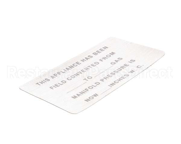 00-421727-00015 Vulcan Hart Label,Conversion (Gas) Blank