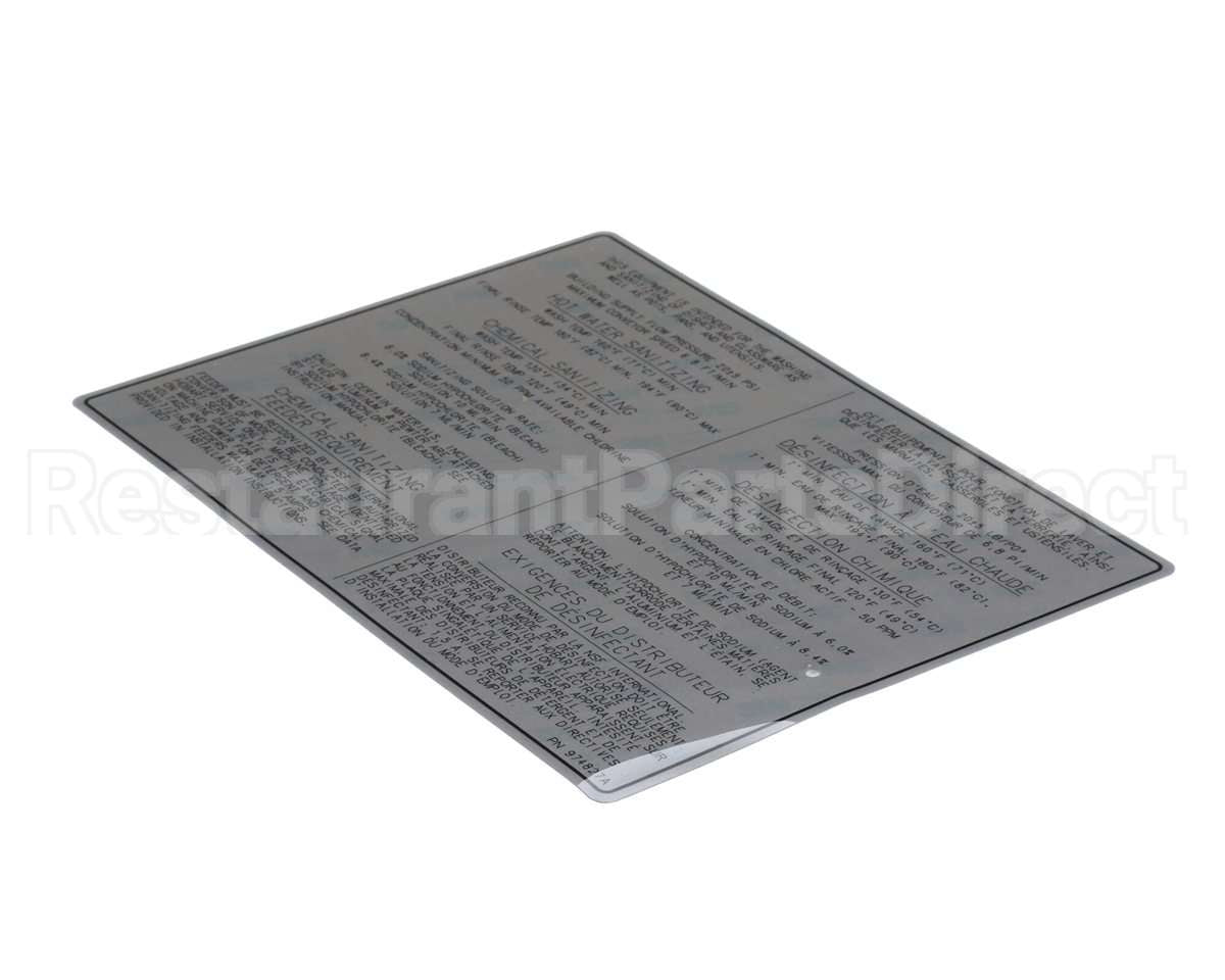 00-974827 Hobart Label, Dishwasher-Bilingual