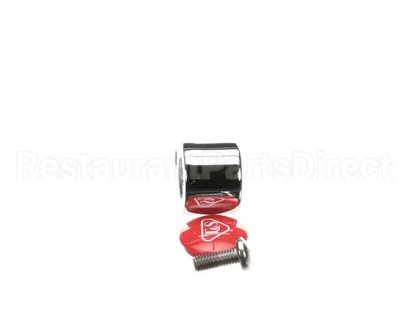 001637-45NS T&S Brass Lever Handle, Red Index (T&S Logo), Scre