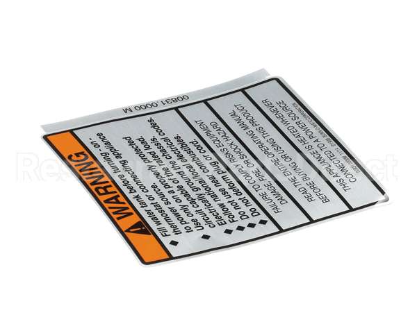 00831.0000 Bunn Decal, Warning-Electrical