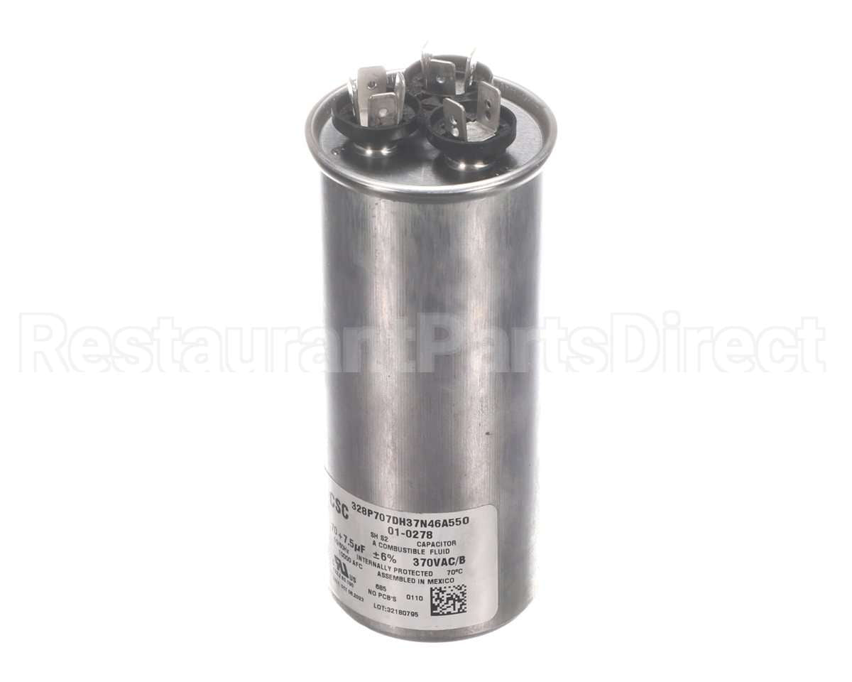 01-0278 Nortek Run Cap,Dual Round,370V,7.5+70Uf
