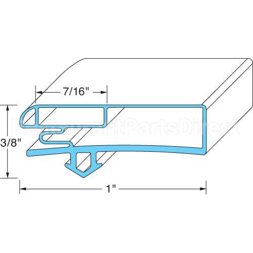 02-14160-2017 Compatible Anthony Door Gasket 25-1/4 W X 69-7/8 L D2