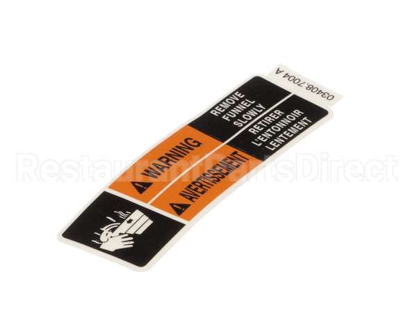 03408.7004 Bunn Decal,Warning Fnl 15.4Rad Eng/Fr
