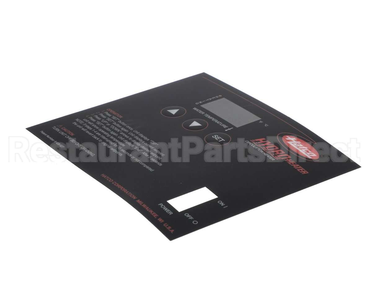 07.03.422.00 Hatco Control Decal,Hh2