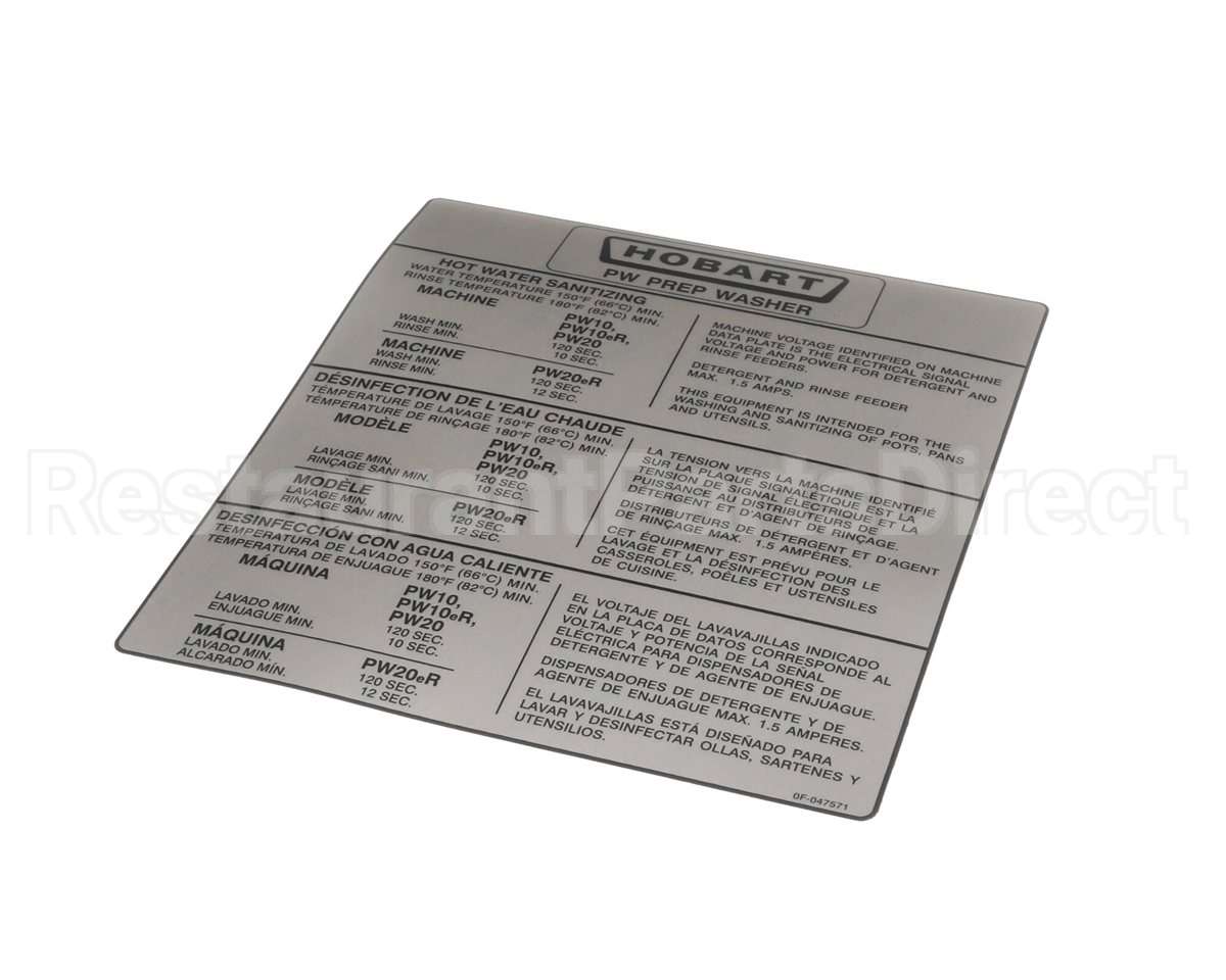 0F-047571 Hobart Label (Information )