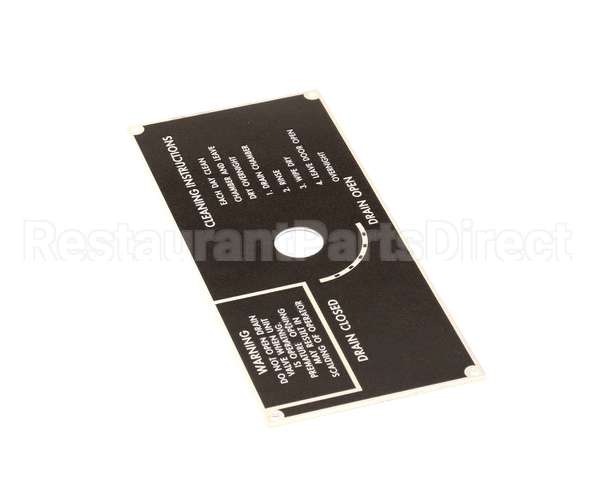 10-5938 Market Forge Plate, Drain Panel Clean Instr