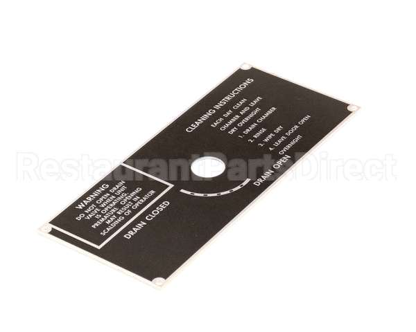 10-5938 Market Forge Plate, Drain Panel Clean Instr