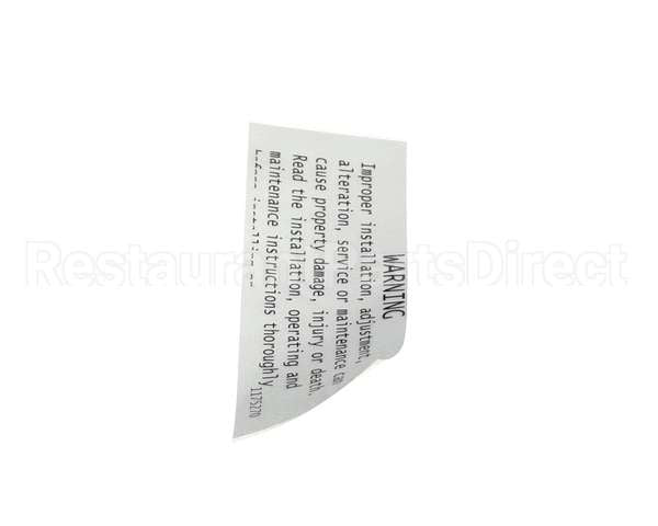 1175270 Southbend Range Label,Warning,Improp.install
