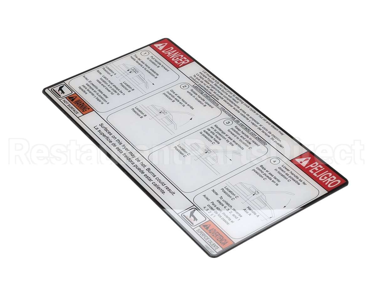 168572 Henny Penny Label-Lid Instr Eng/Spa