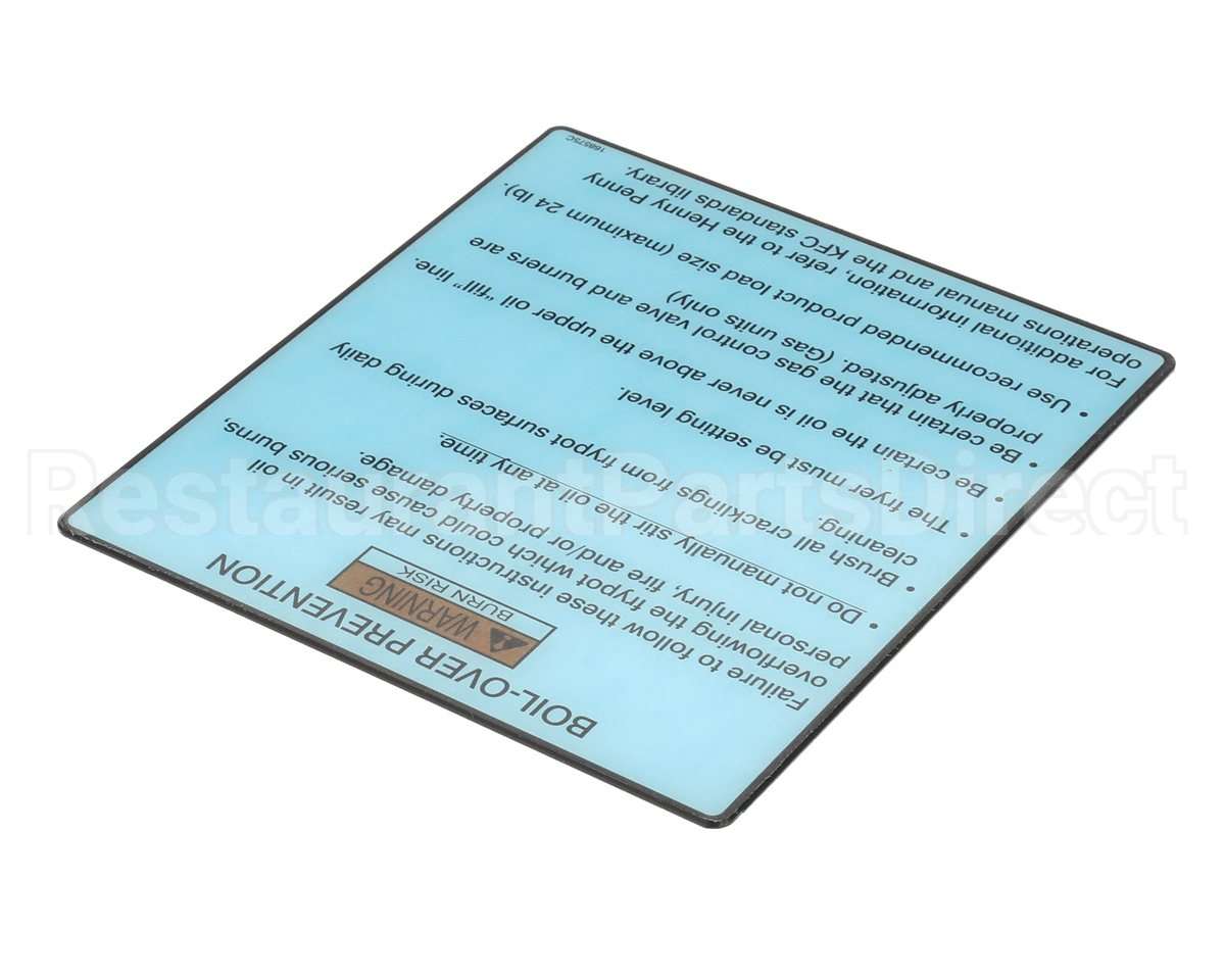 168575 Henny Penny Label-Boilovr Prevent,Kfc,Evol