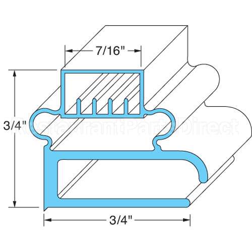 1702144 Compatible Delfield Door Gasket 24-13/16" X 27-1/4"