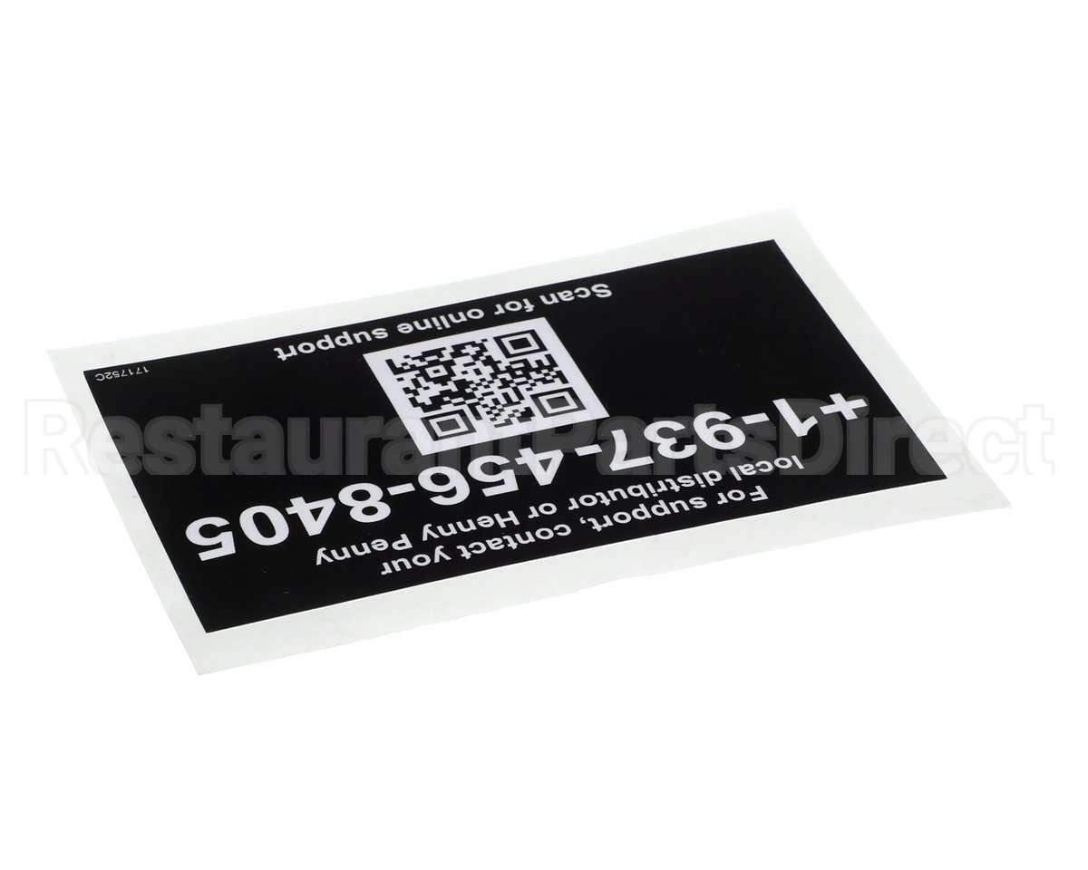 171752 Henny Penny Label-Tech Support, Intl