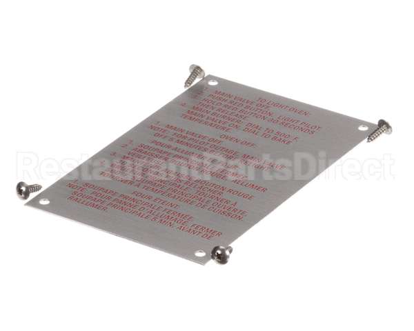 20326 Blodgett Lighting Instr Plate W/Screws