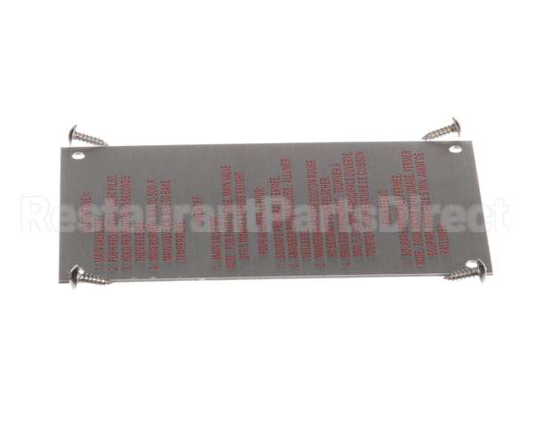 20326 Blodgett Lighting Instr Plate W/Screws
