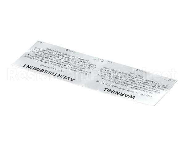 23315 Ultrafryer Decal, Warning Electrical Grou