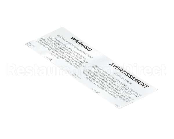 23315 Ultrafryer Decal, Warning Electrical Grou
