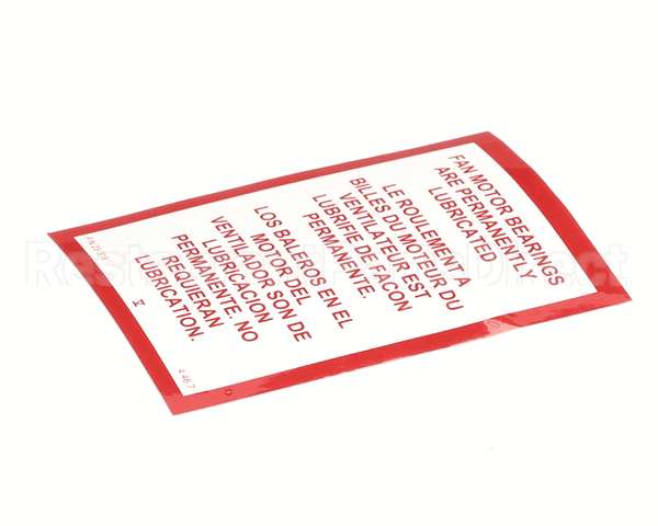 23318 Ultrafryer Decal, Fan Motor Wht Vinyl
