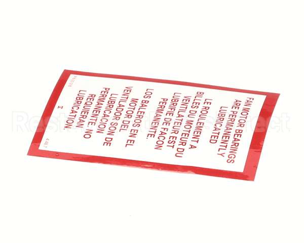 23318 Ultrafryer Decal, Fan Motor Wht Vinyl