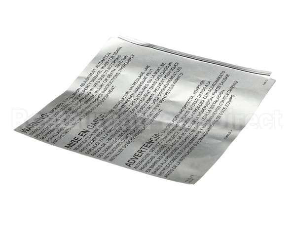 23376 Ultrafryer Decal, Warning -Improper Insta