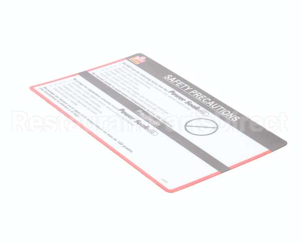 29595 Power Soak Systems Decal - Wendy's Safety Precaut