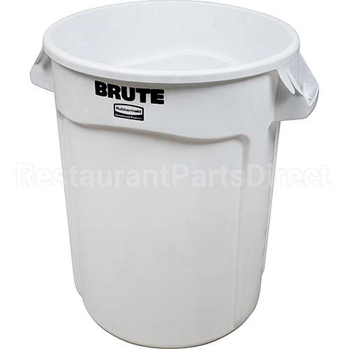 3200WH Compatible Rubbermaid Trash Can-32Gal Rnd Wht