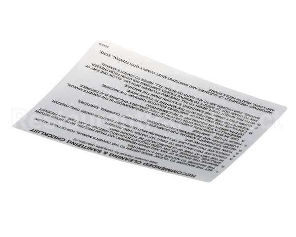 324509 Stoelting Decal Cleaning (Ss Shake)