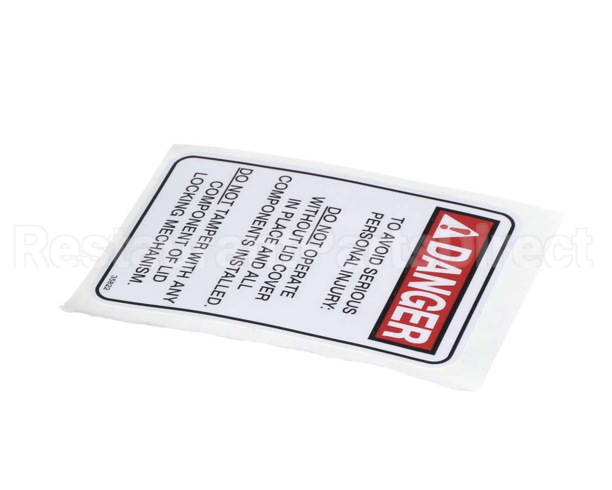 35822 Henny Penny Label-Lid-Danger