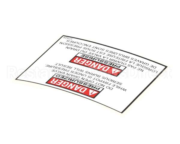 37529 Henny Penny Label - Bi-Ling Drain Valve
