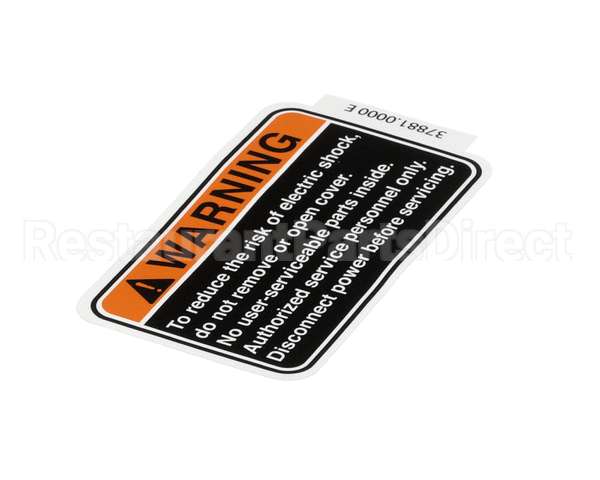 37881.0000 Bunn Decal, Warning No Svce Parts