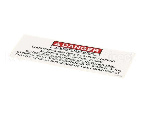 37933 Henny Penny Label-Danger Stirring
