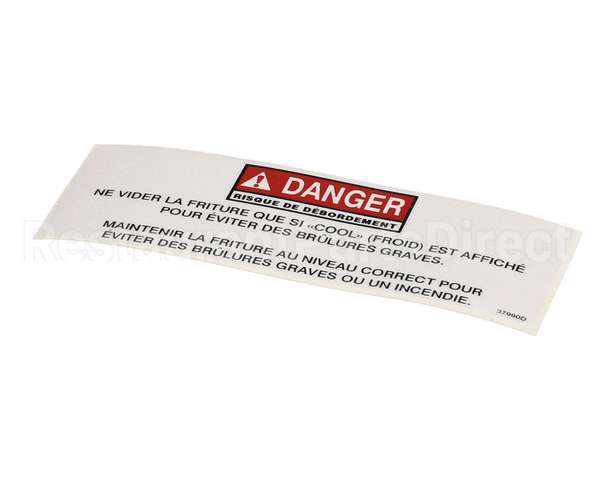 37990 Henny Penny Label - Danger Shortening, Fre