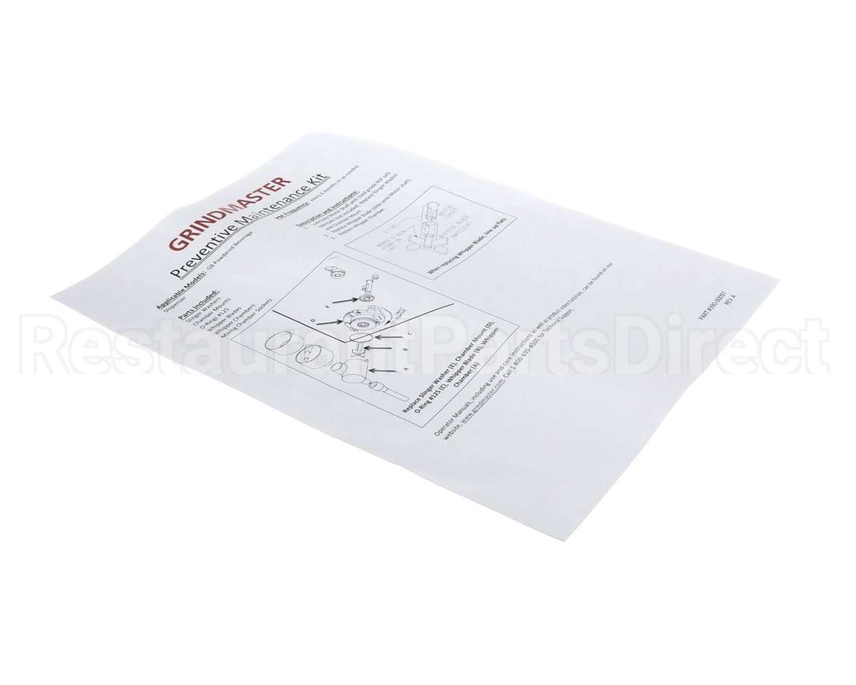 390-00097 Grindmaster Cecilware Instructions Pm Kit Gb