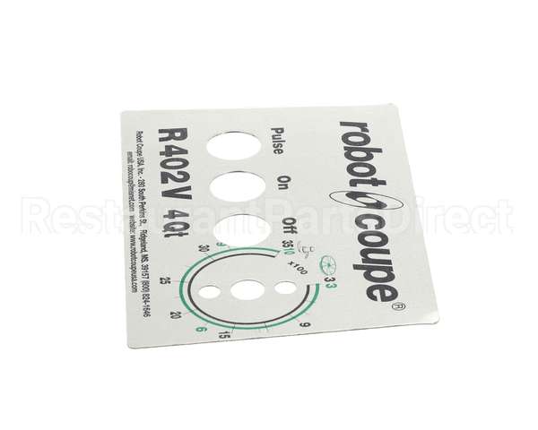 408006 Robot Coupe Data Plate R402V