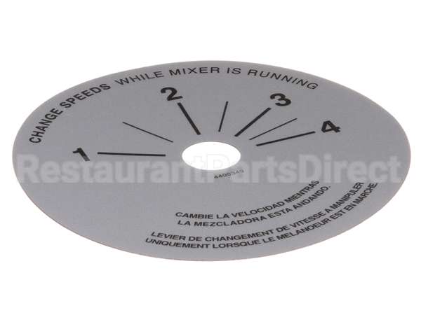 4400349 Univex Label,Srm20-40 Speed Control (98)(P)