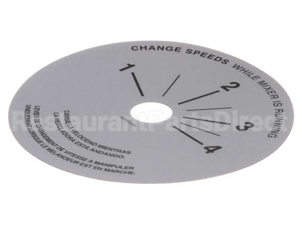 4400349 Univex Label,Srm20-40 Speed Control (98)(P)