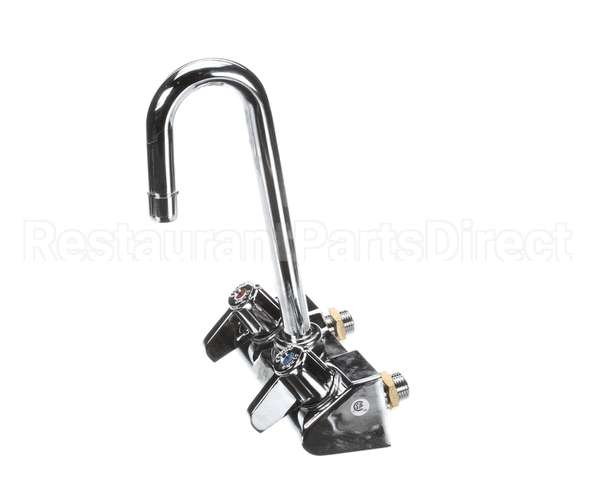 5F-4WLX03 T&S Brass Equip 4 Wall Mount Faucet W/ 3 Swivel Go