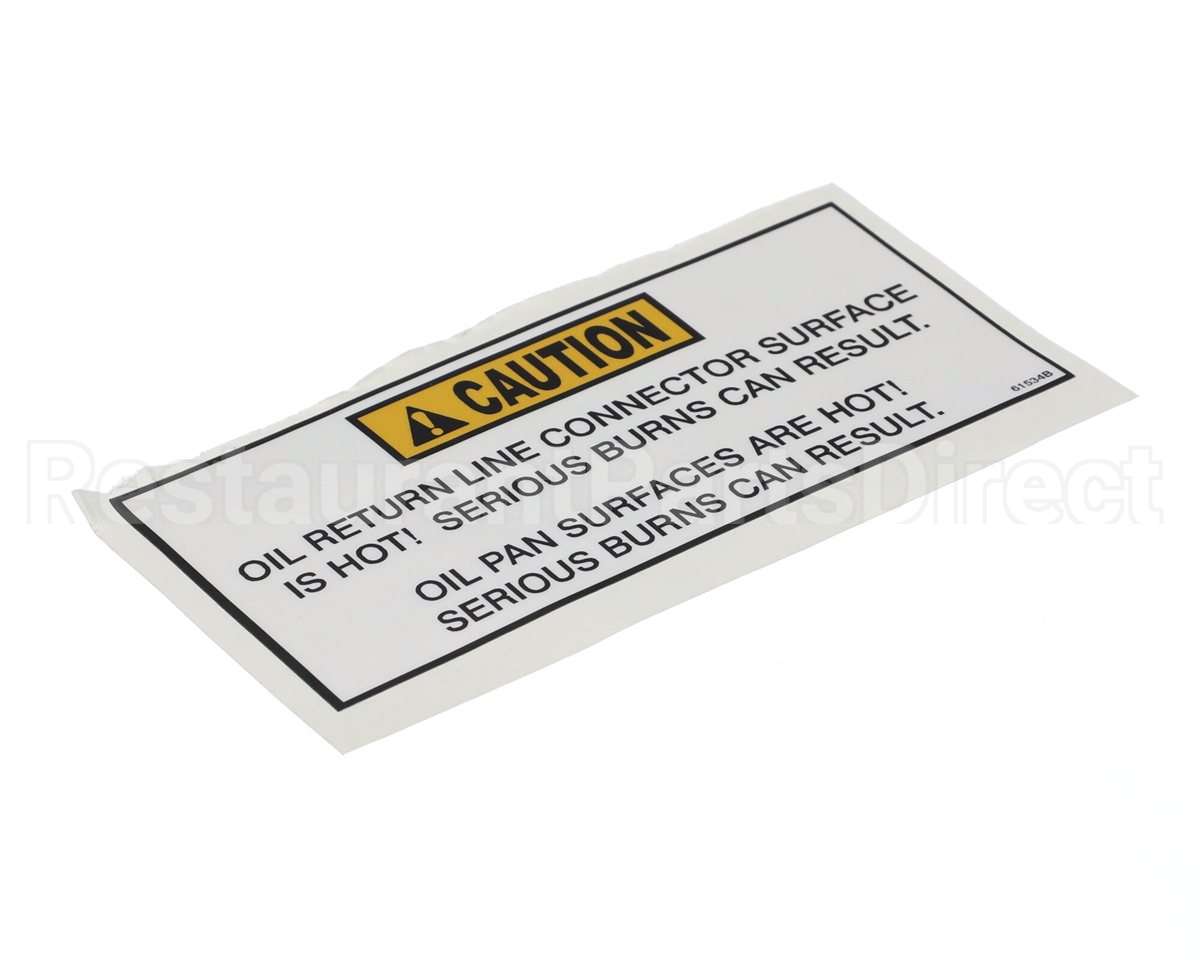 61534 Henny Penny Label-Caution Oil Return Line