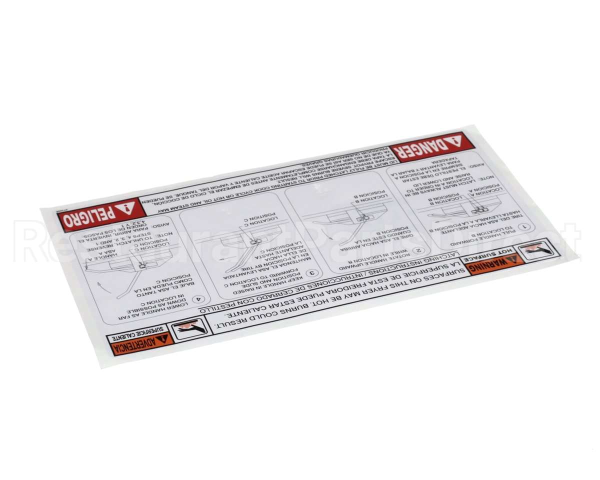 67329 Henny Penny Lid Instruction Label