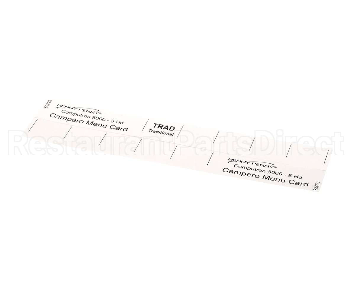 69228 Henny Penny Menu Card-C8000 Campero-8Hd