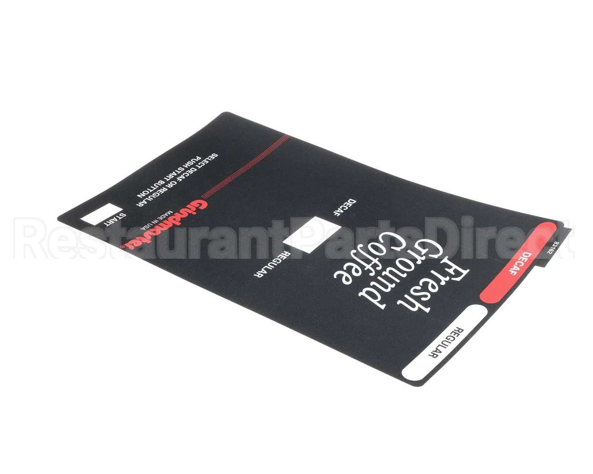 83162 Grindmaster Cecilware Decal, 250 Frnt