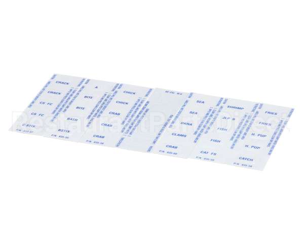835-55S Prince Castle Kit,Label Menu (Capt Ds)