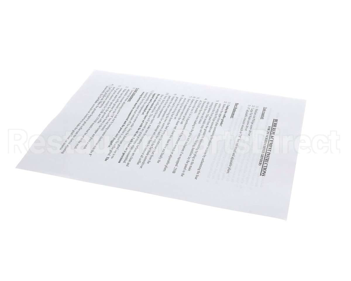 84913 Grindmaster Cecilware Instructions, Kit, Burr Replacement