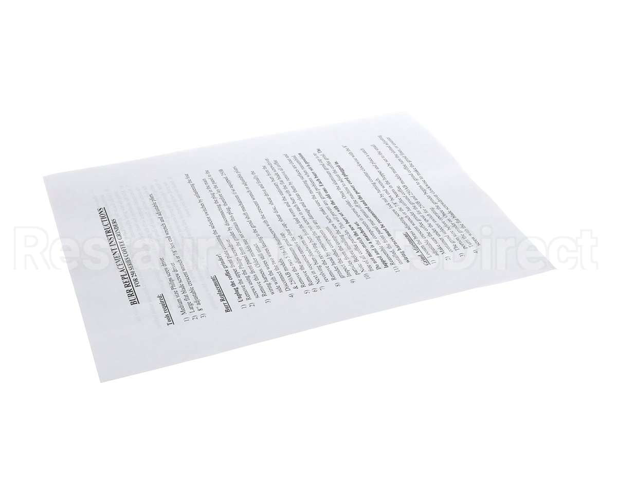 84913 Grindmaster Cecilware Instructions, Kit, Burr Replacement