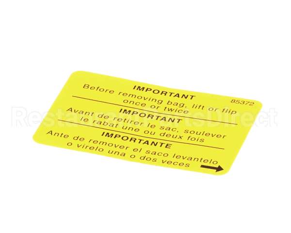 85372 Grindmaster Cecilware Decal, 875 Flip To Clean Out
