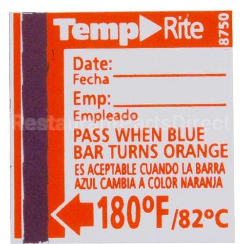 8750 Compatible Taylor Thermometer Temperature Test Labels Dishwasher 180G+F