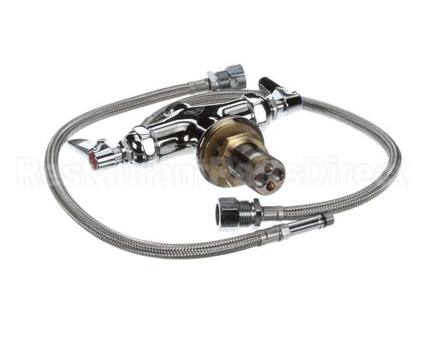 B-0200-LN T&S Brass Double Pantry Base Faucet, Swivel Outlet
