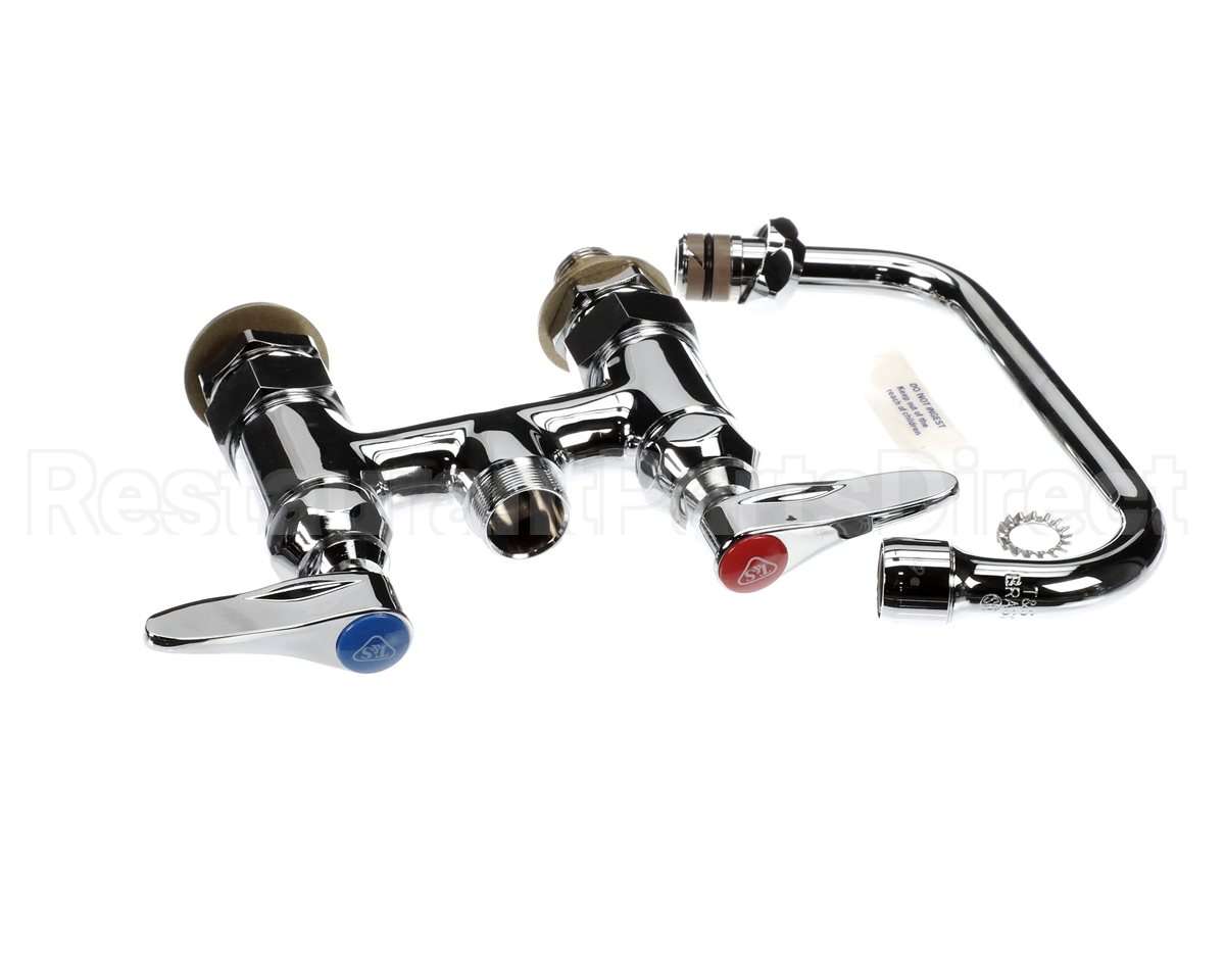 B-0228-CC T&S Brass Double Pantry Faucet, Deck Mount, 4 Cent