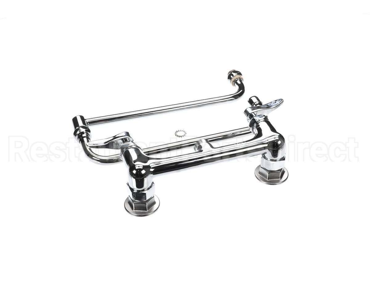B-0230-24DJ-CR T&S Brass Faucet, 8 Wall Mount, Ceramas, 24 Double